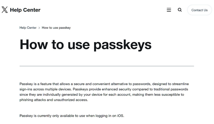 王五镇苹果维修店铺分享iOS用户如何通过通行密钥(Passkey)登录 