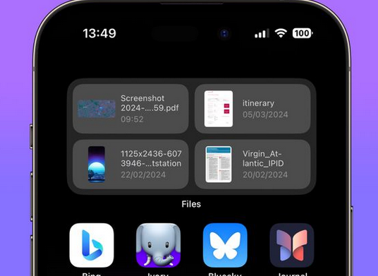 王五镇苹果屏幕维修分享iPhone主屏幕快速访问最近的文件 