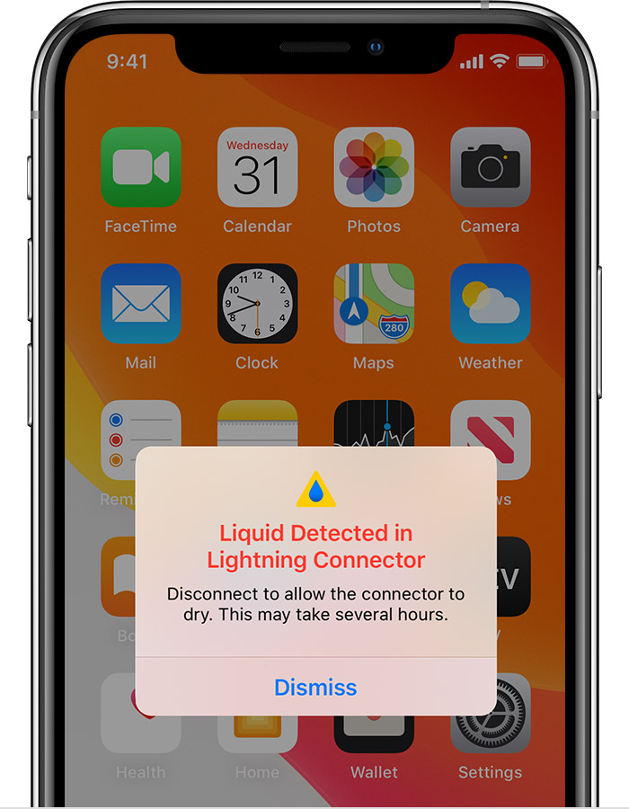 王五镇苹果手机维修分享iPhone 12 在充电时出现 “闪电接口检测到液体”的提示怎么办 